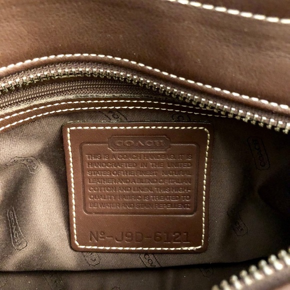 Coach Leather Trimmed Canvas Satchel - Picture 5 of 5